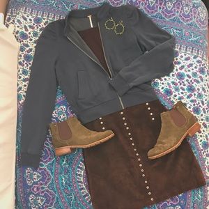 Free People cropped bomber jacket size S